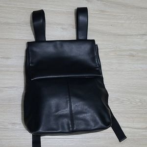 Monki PU Black Backpack